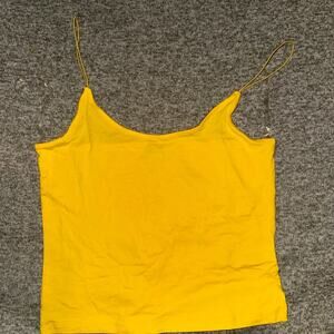 Yellow Cami Spaghetti Strap Crop Top